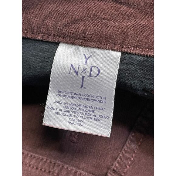 NYDJ womens corduroy legging jeans sz 10P 9” rise brown stretch denim - Picture 2 of 12